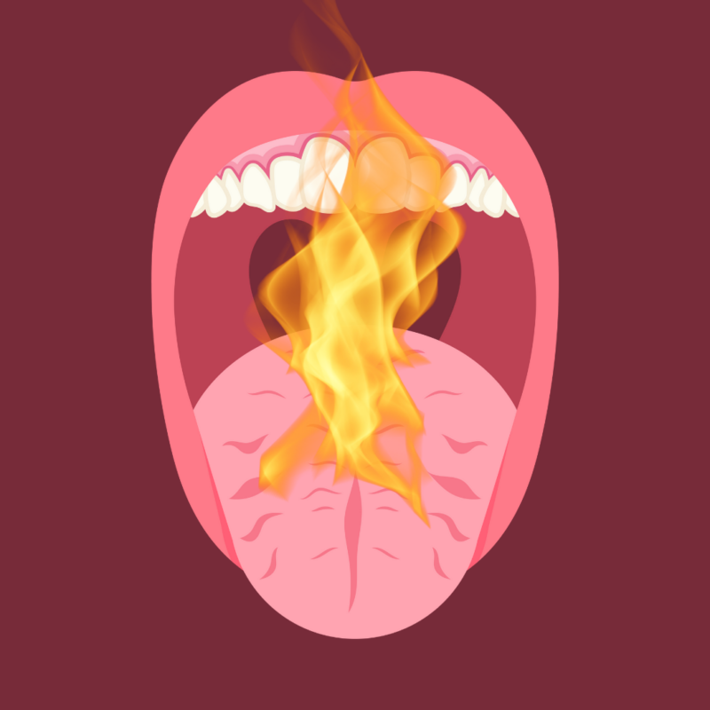 Mouth with fire