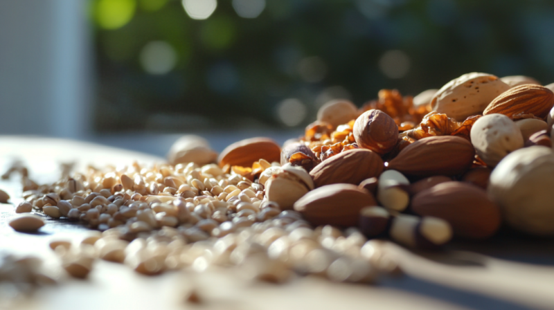 A Close-Up Image of Various Types of Nuts and Seeds, Highlighting the Textures and Potential Difficulties They Pose for People Wearing Braces