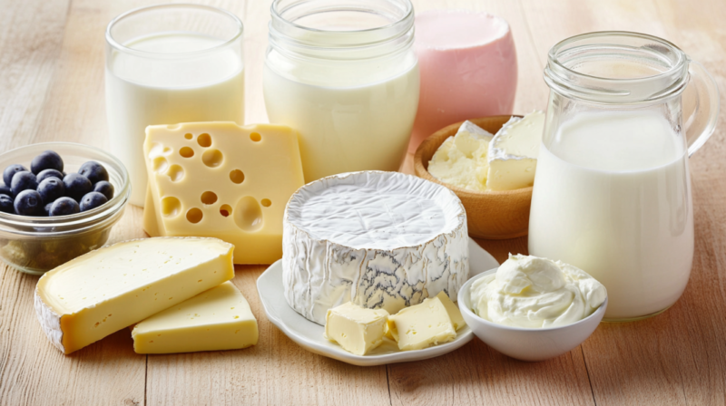 A Variety of Dairy Products, Including Milk, Cheese, and Yogurt, Which Promote Optimal Oral Health